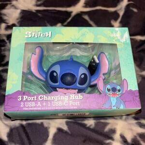 New Disney Stitch 3 Port Charging Hub